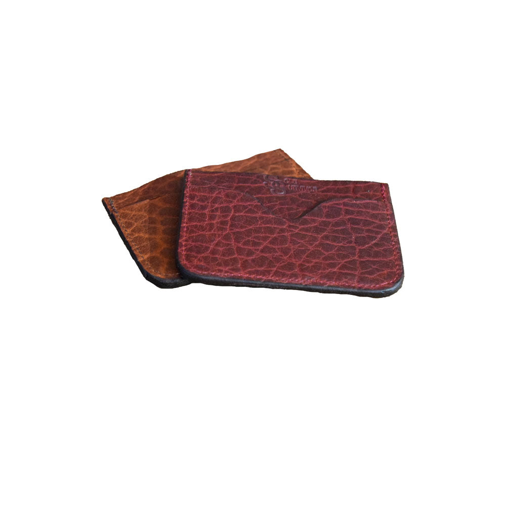 Bison Card Case - Cherry & Tuscon Brown
