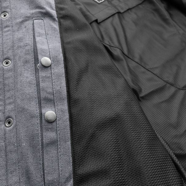 Recyled Waxed Canvas Shirt Jacket - Grey