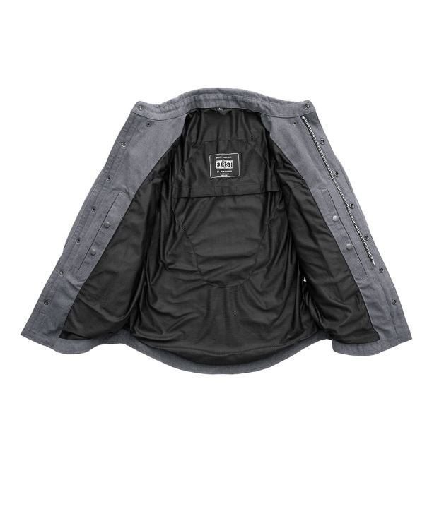 Recyled Waxed Canvas Shirt Jacket - Grey