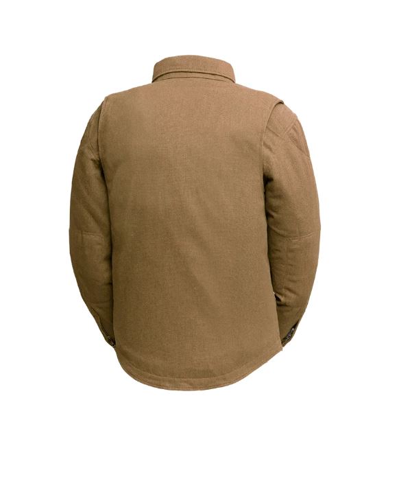 Recyled Waxed Canvas Shirt Jacket - Tan