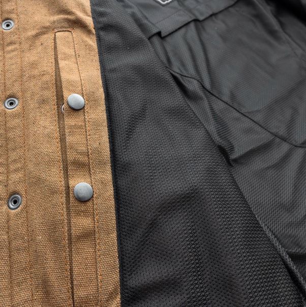 Recyled Waxed Canvas Shirt Jacket - Tan