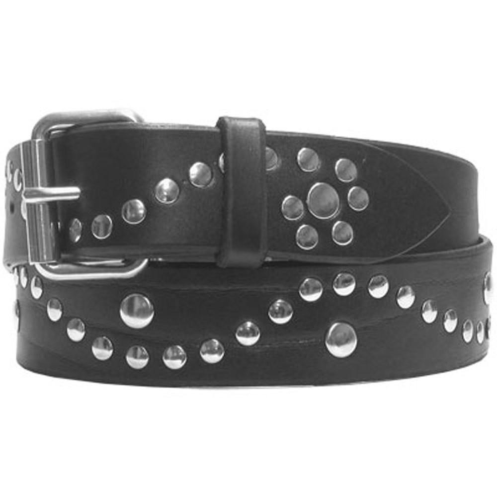 Studded Belt #168 Black Leather/Chrome Studs