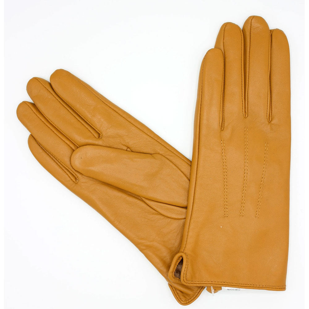 Ladies Mustard Leather Gloves 17120