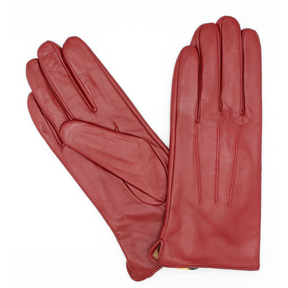 Ladies Burgundy Leather Gloves 17120
