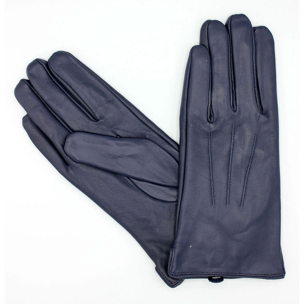 Ladies Navy Leather Gloves 17120