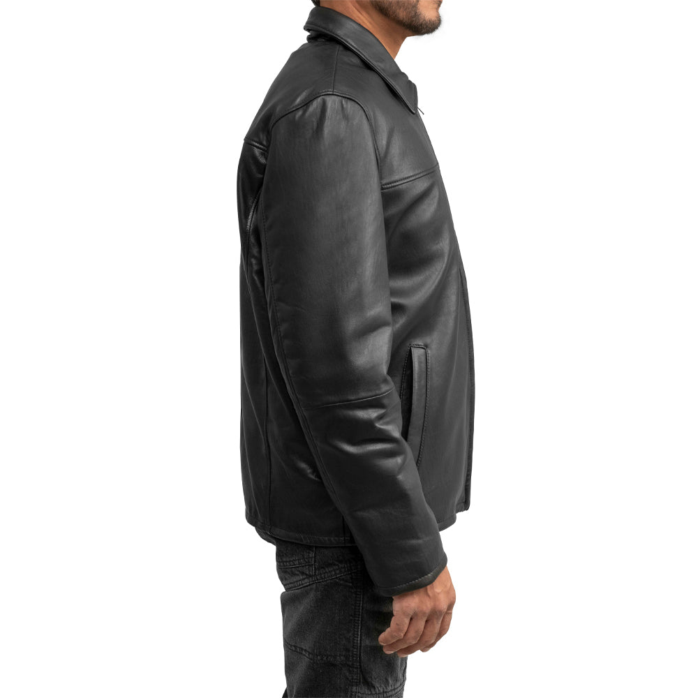 Men's Zip Coat Black - Side View