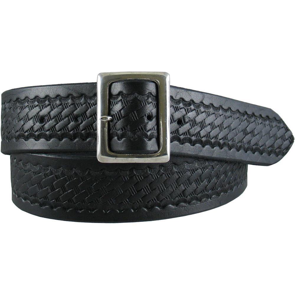 CL871-B Utility Uniform Work Belt Basketweave One Piece Full Grain Cowhide  Leather Belt 1-3/4(45mm) Wide 