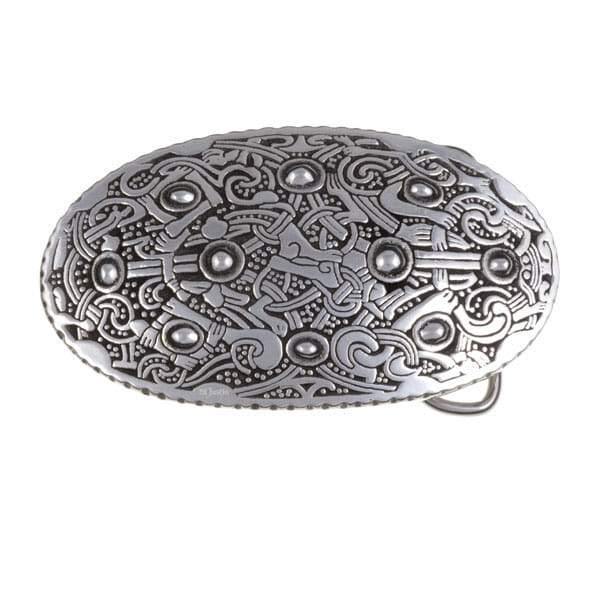 Viking Oval Belt Buckle - Pewter
