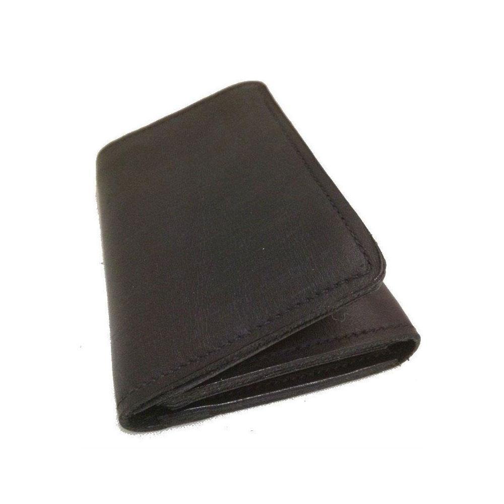 Leather Trifold Wallet Black