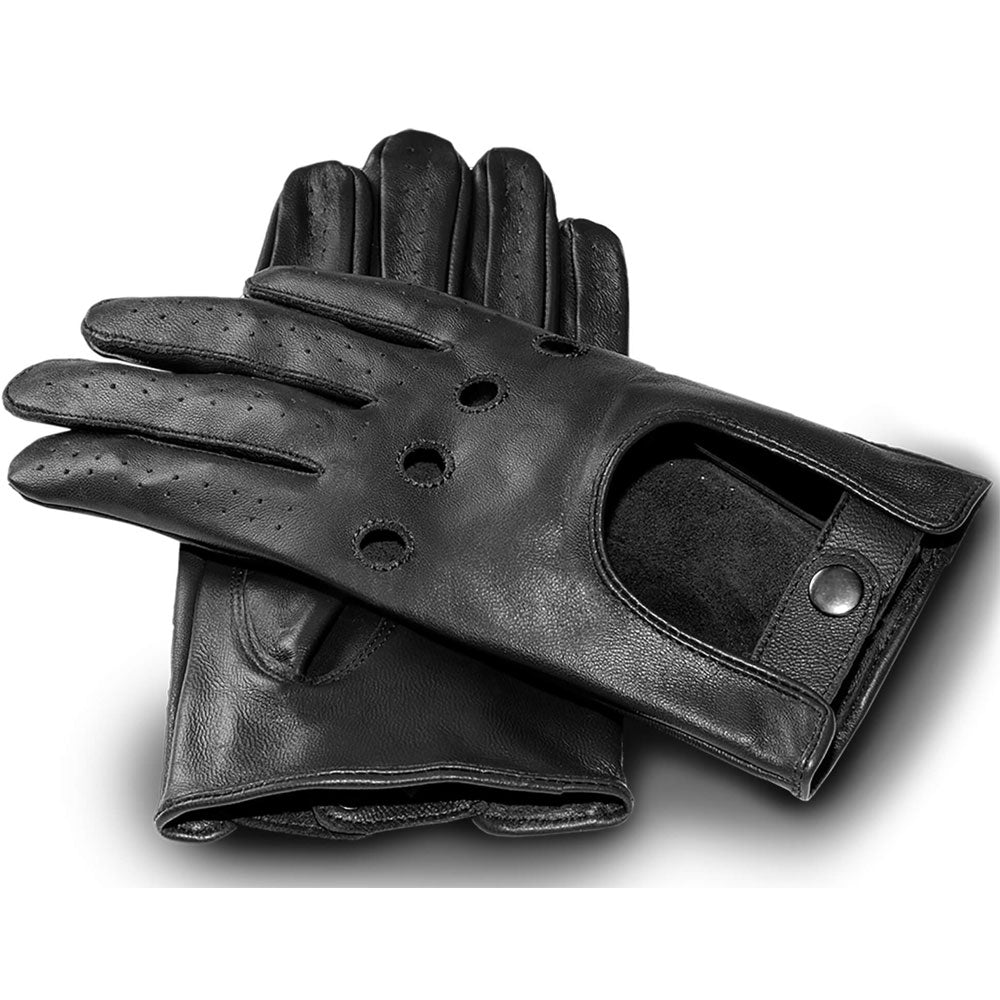 Men's Leather Driving Gloves - Black