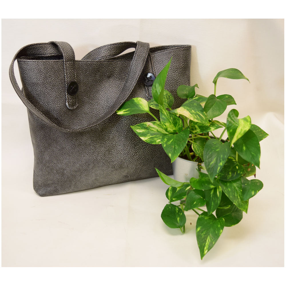 Terri Button Tote - Gunmetal