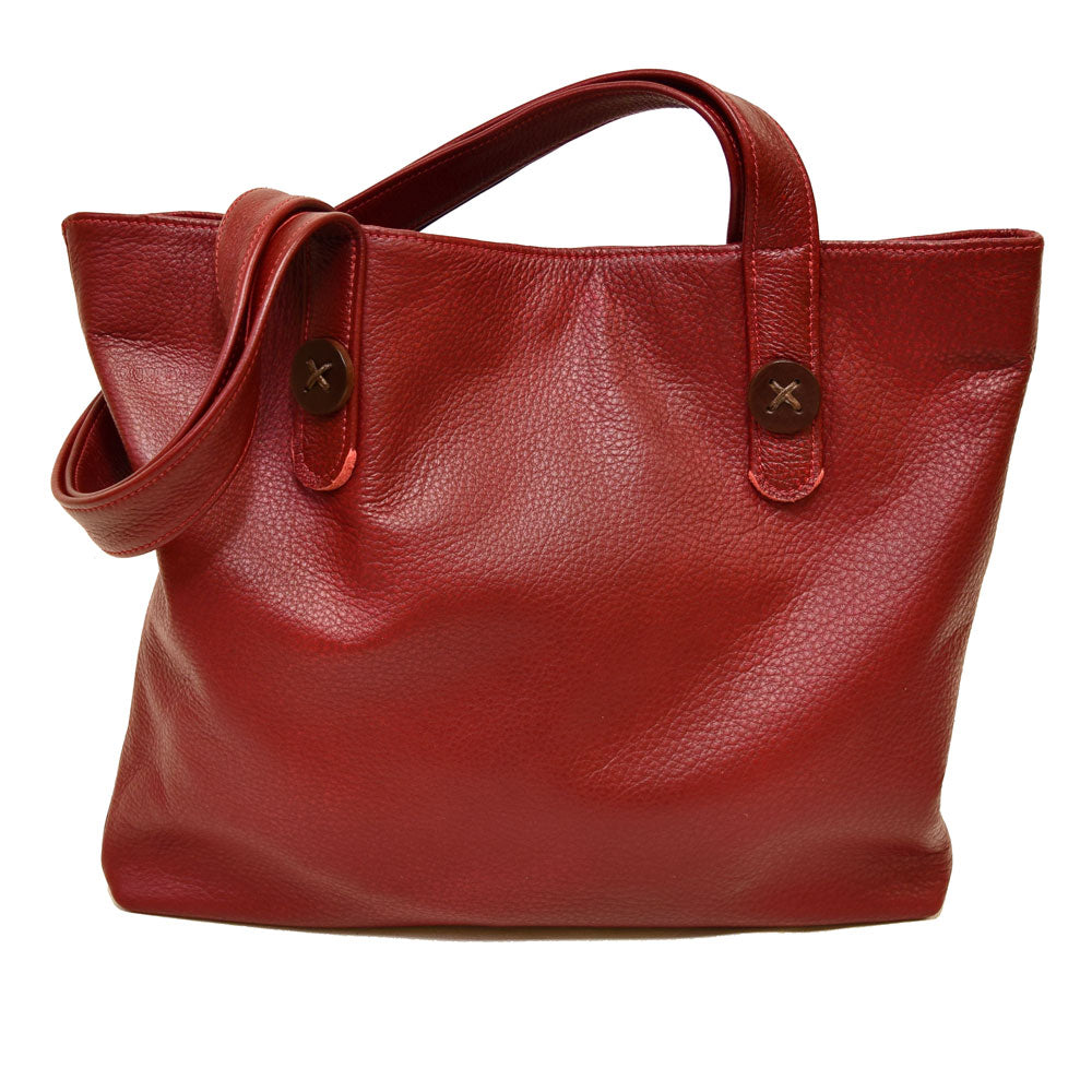 Terri Button Tote - Claret