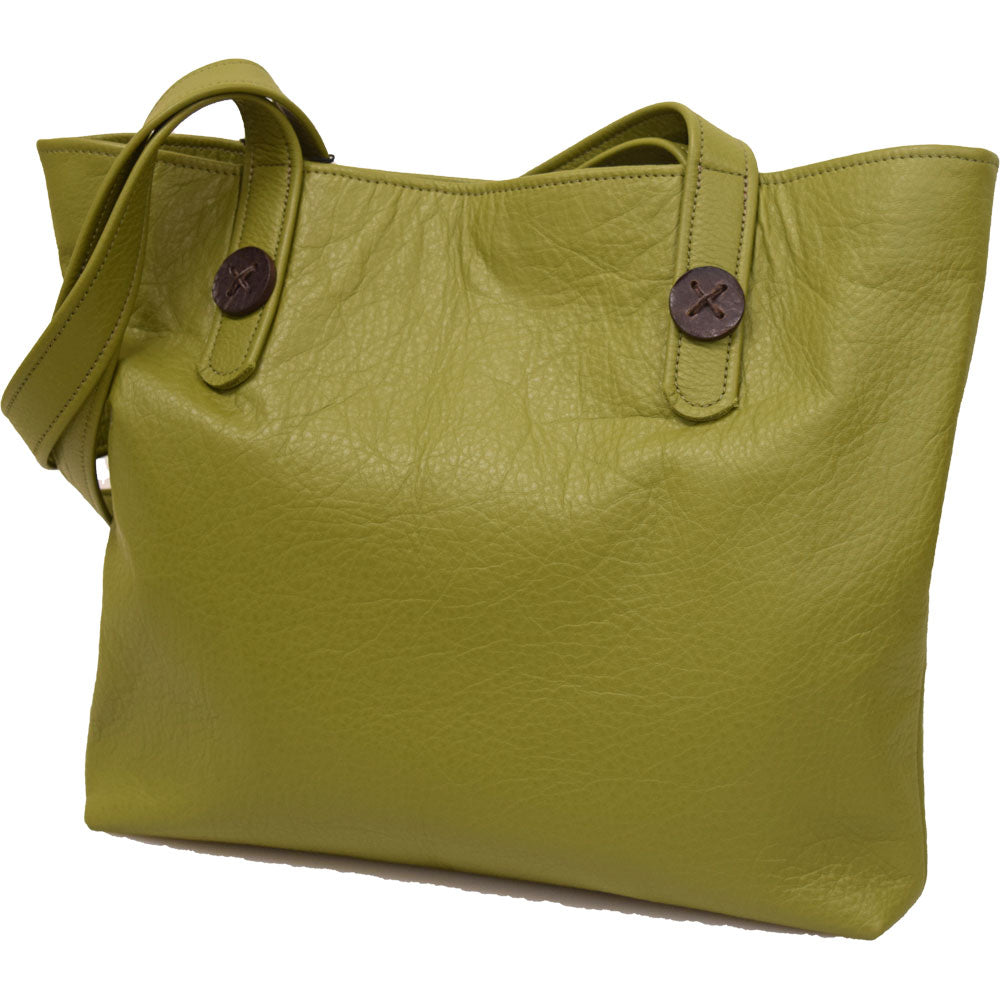 Terri Button Tote - Lime