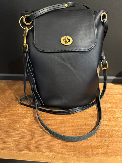 Kora Bucket Bag - Black Smooth