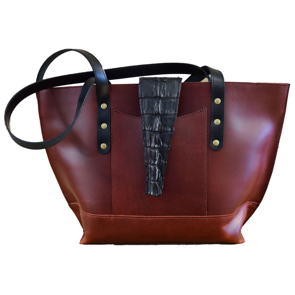 Easy Tote w/Alligator Strap Accent
