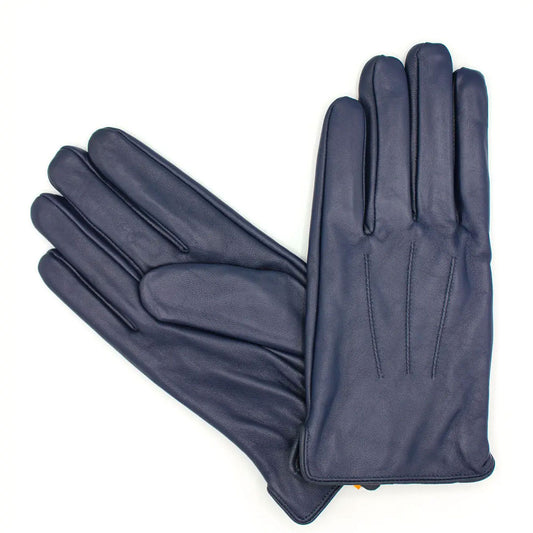 Men's Navy Leather Gloves