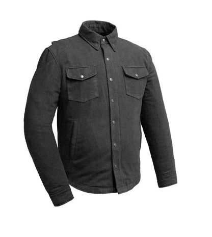 Recyled Waxed Canvas Shirt Jacket - Black