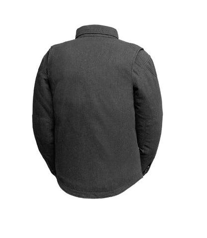 Recyled Waxed Canvas Shirt Jacket - Black