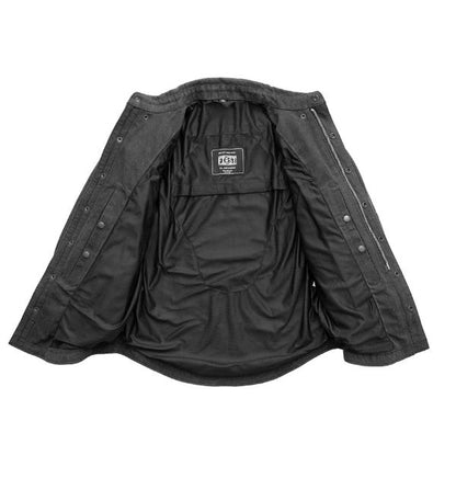 Recyled Waxed Canvas Shirt Jacket - Black