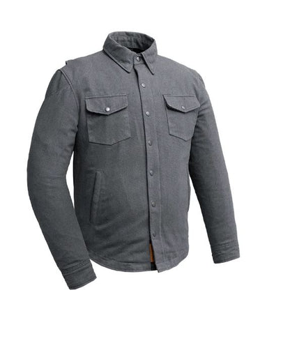 Recyled Waxed Canvas Shirt Jacket - Grey