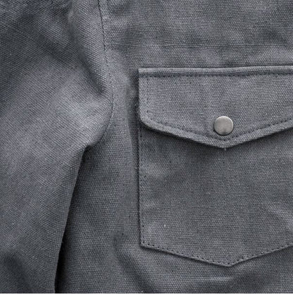Recyled Waxed Canvas Shirt Jacket - Grey