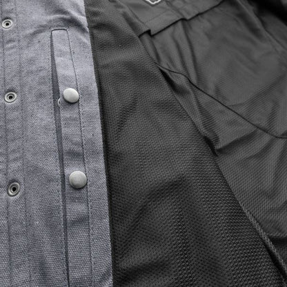 Recyled Waxed Canvas Shirt Jacket - Grey