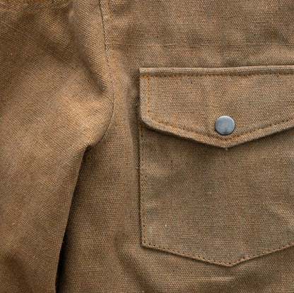 Recyled Waxed Canvas Shirt Jacket - Tan