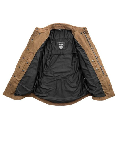 Recyled Waxed Canvas Shirt Jacket - Tan