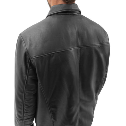 Men's Zip Coat Black - Back View