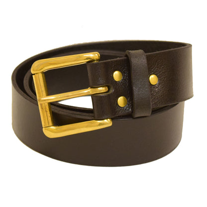 Leather Jean Belt #2719 Black w/Brass Buckle