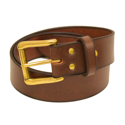 Leather Jean Belt #2719 Mahogany w/Brass Buckle