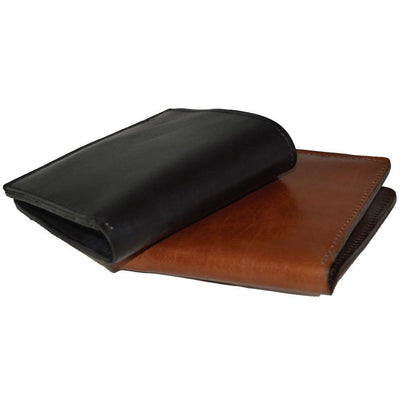 Credit Card Wallet - Group.  Left - Black | Right - Saddle Brown