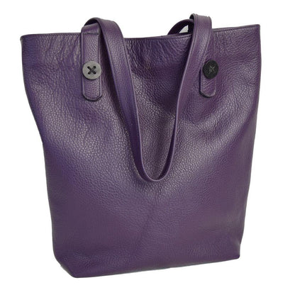 Mary Button Tote - Grape