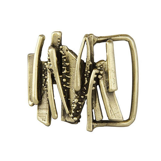 Bars & Beads Belt Buckle - Brass