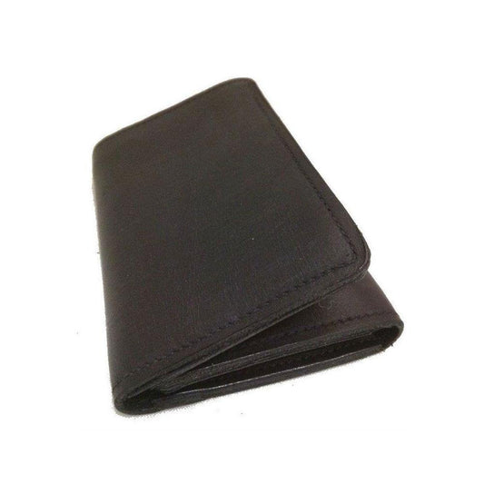 Leather Trifold Wallet Black