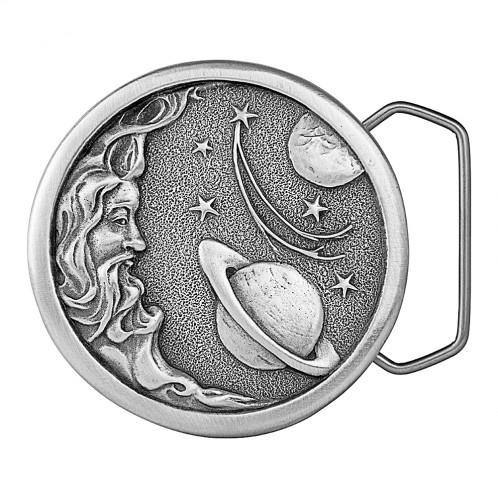 Man in the Moon Belt Buckle - Pewter
