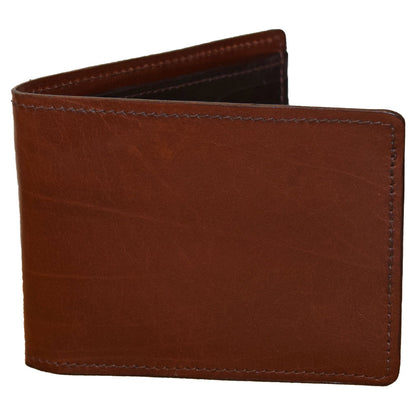 Bifold Wallet with Extra Pockets - Cognac