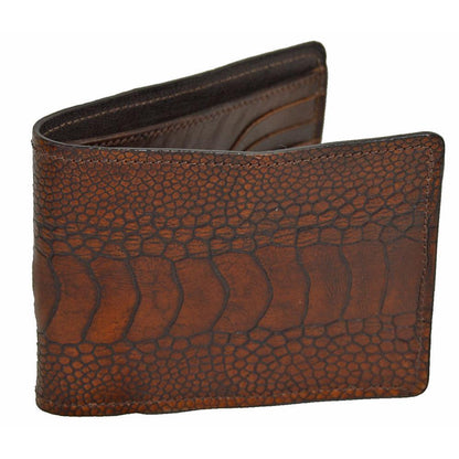 Ostrich Bi-fold - Antiqued Toffee