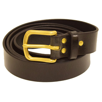 C27 Leather Jean Belt - Black/Brass Buckle