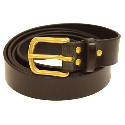 C27 Leather Jean Belt - Black/Brass Buckle