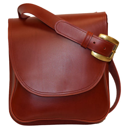 Dannie Shoulder Bag - Red/Brass Buckle