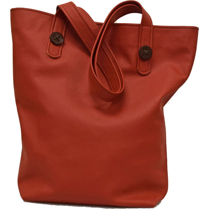 Mary Button Tote - Light Red