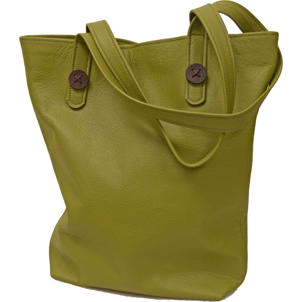 Mary Button Tote - Lime