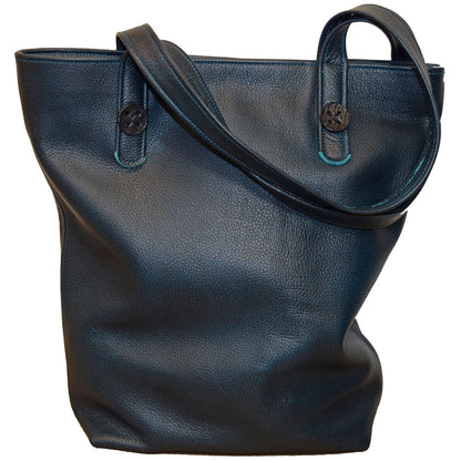 Mary Button Tote - Ocean