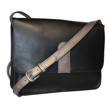 Medium Satchel - Black Leather
