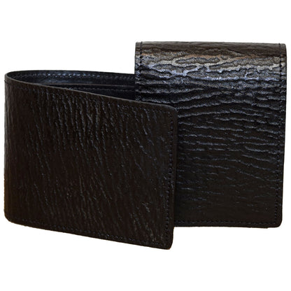 Sharkskin Bi-fold Wallet - Black