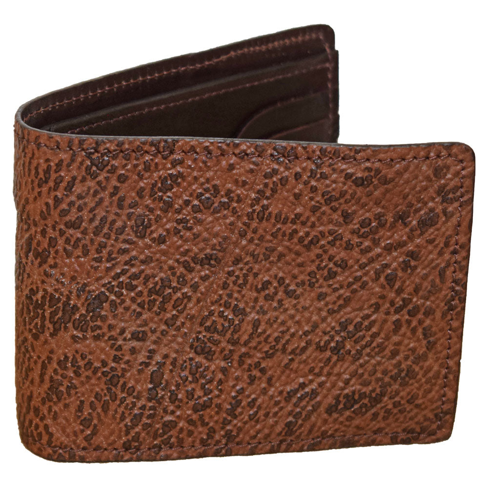 Sharkskin Bi-fold Wallet - Brown