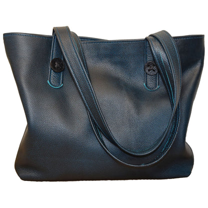 Terri Button Tote - Ocean