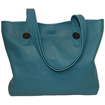 Terri Button Tote - Turquoise