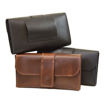 Cell Phone Belt Pouch - Black & Brown
